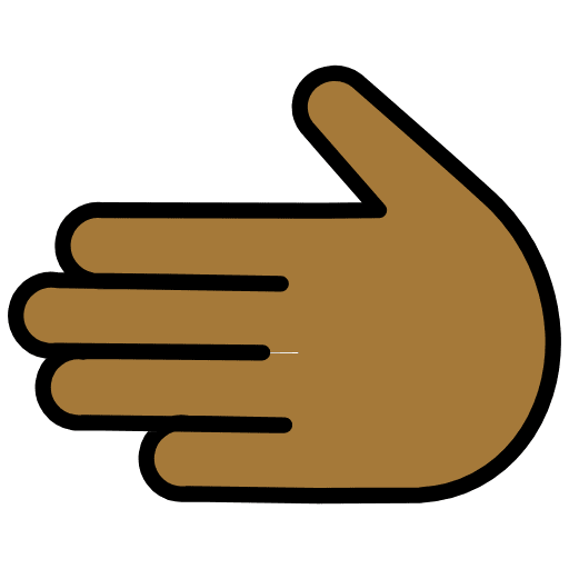 Leftwards Hand Medium Dark Skin Tone Emoji from OpenMoji Emoji Set