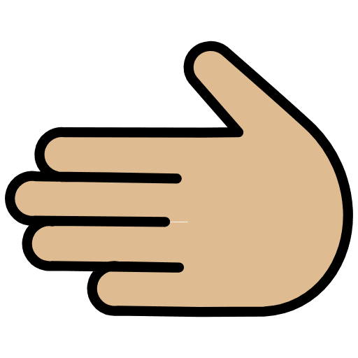 Leftwards Hand Medium Light Skin Tone Element from OpenMoji Emoji Set