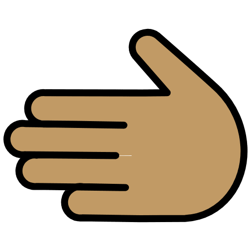 Leftwards Hand Medium Skin Tone Emoji from OpenMoji Emoji Set