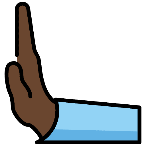 Leftwards Pushing Hand Dark Skin Tone Emoji from OpenMoji Emoji Set