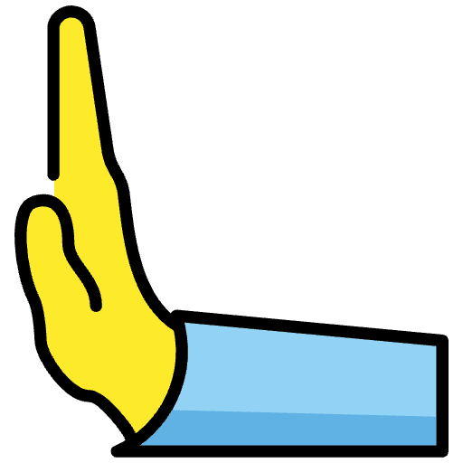 Leftwards Pushing Hand Emoji from OpenMoji Emoji Set