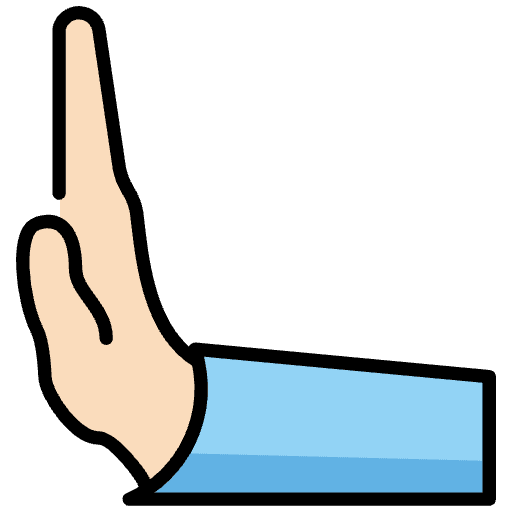 Leftwards Pushing Hand Light Skin Tone Emoji from OpenMoji Emoji Set