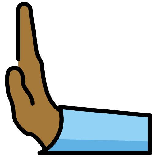 Leftwards Pushing Hand Medium Dark Skin Tone Element from OpenMoji Emoji Set