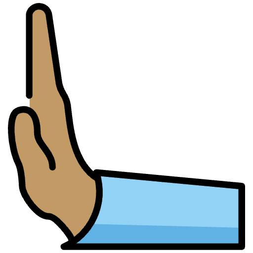 Leftwards Pushing Hand Medium Skin Tone Element from OpenMoji Emoji Set