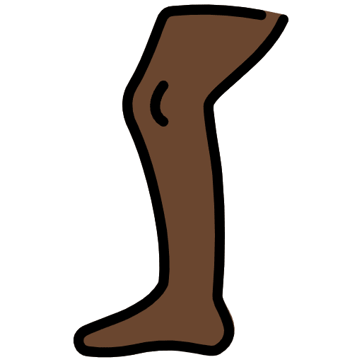 Leg Dark Skin Tone Emoji from OpenMoji Emoji Set