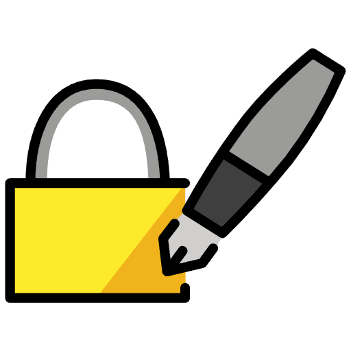 Locked With Pen Emoji from OpenMoji Set