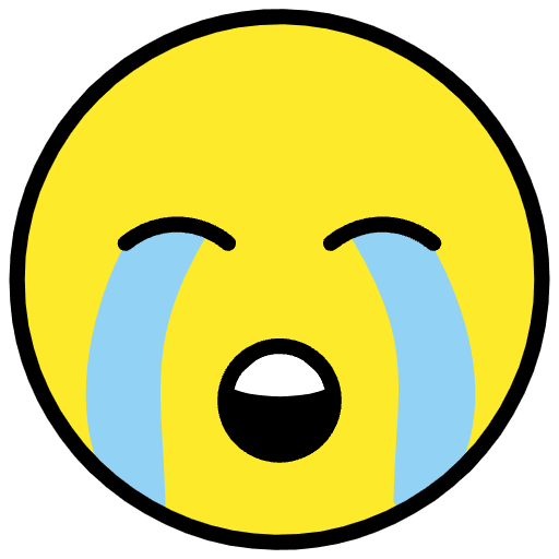 Loudly Crying Face Emoji from OpenMoji Set