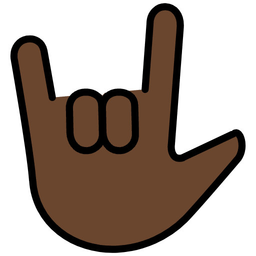 Love You Gesture Dark Skin Tone Emoji from OpenMoji Set