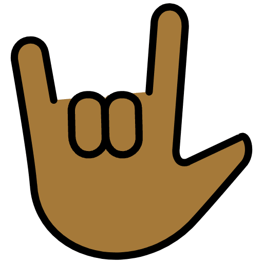 Love You Gesture Medium Dark Skin Tone Element from OpenMoji Emoji Set