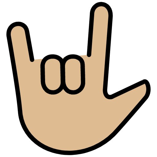 Love You Gesture Medium Light Skin Tone Emoji from OpenMoji Emoji Set