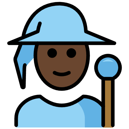 Mage Dark Skin Tone Emoji from OpenMoji Emoji Set