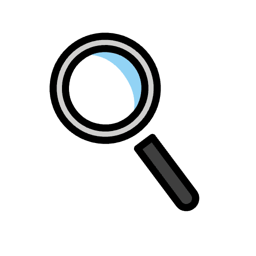Magnifying Glass Tilted Left Emoji from OpenMoji Set