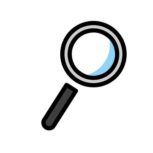 Magnifying Glass Tilted Right Emoji from OpenMoji Emoji Set