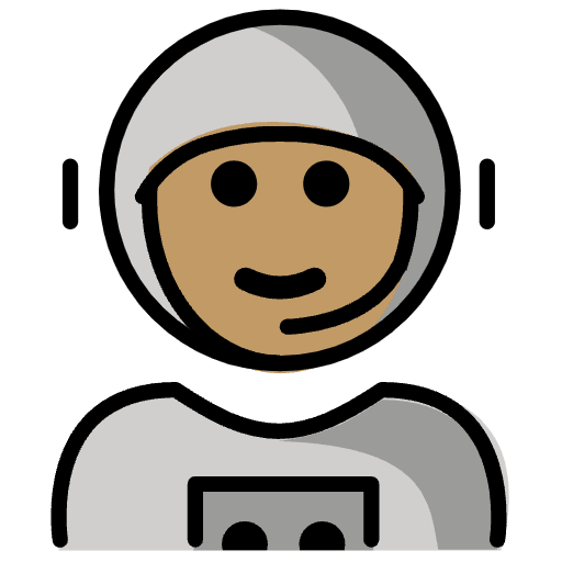 Man Astronaut Medium Skin Tone Emoji from OpenMoji Emoji Set