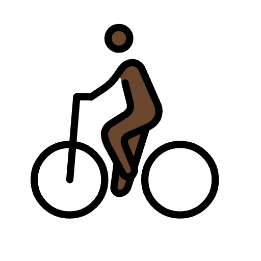 Man Biking Dark Skin Tone Element from OpenMoji Emoji Set