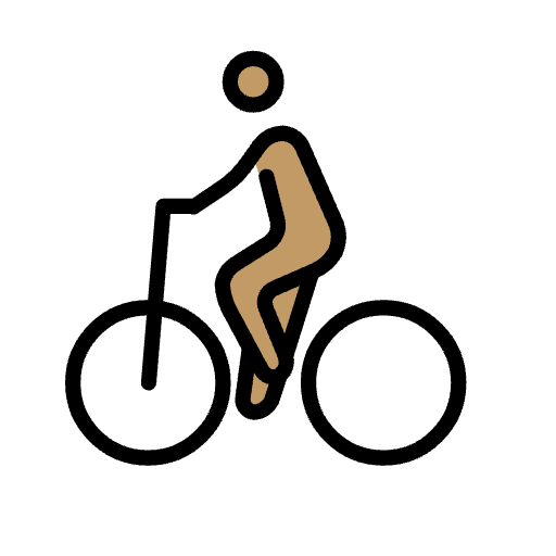 Man Biking Medium Skin Tone Emoji from OpenMoji Set