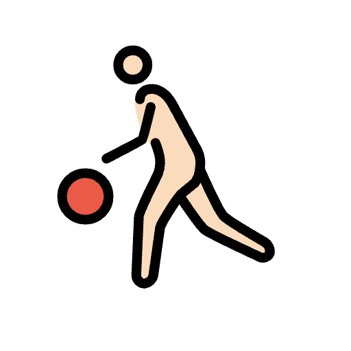 Man Bouncing Ball Light Skin Tone Emoji from OpenMoji Emoji Set