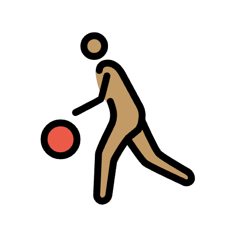 Man Bouncing Ball Medium Skin Tone Emoji from OpenMoji Emoji Set
