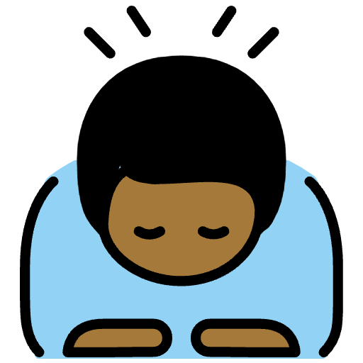 Man Bowing Medium Dark Skin Tone Element from OpenMoji Emoji Set