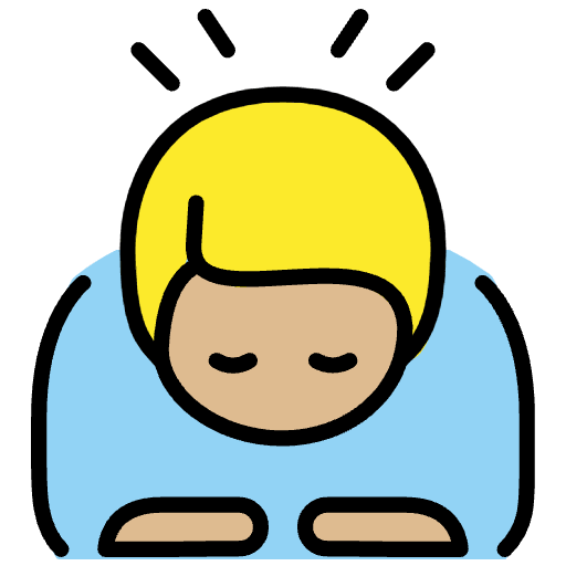 Man Bowing Medium Light Skin Tone Emoji from OpenMoji Set