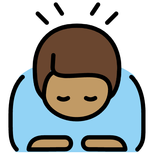 Man Bowing Medium Skin Tone Emoji from OpenMoji Emoji Set