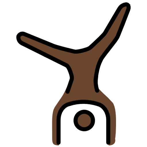 Man Cartwheeling Dark Skin Tone Emoji from OpenMoji Emoji Set