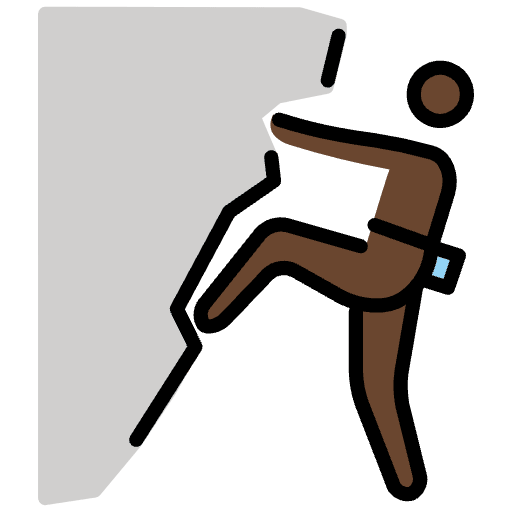 Man Climbing Dark Skin Tone Emoji from OpenMoji Emoji Set