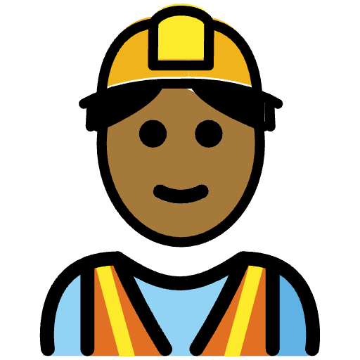 Man Construction Worker Medium Dark Skin Tone Element from OpenMoji Emoji Set