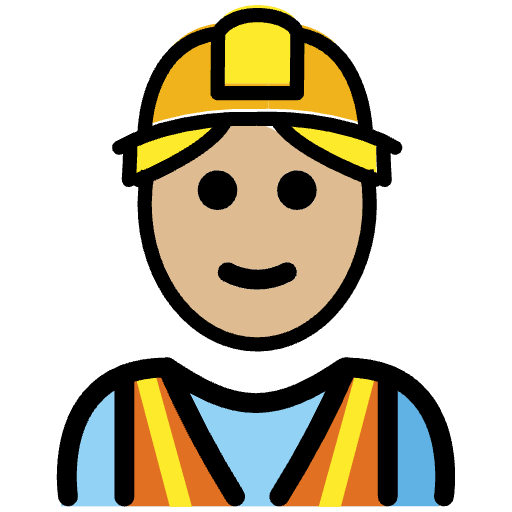 Man Construction Worker Medium Light Skin Tone Emoji from OpenMoji Emoji Set
