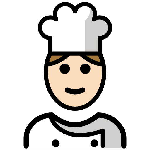 Man Cook Light Skin Tone Emoji from OpenMoji Emoji Set