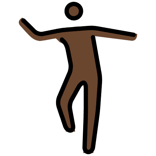Man Dancing Dark Skin Tone Emoji from OpenMoji Emoji Set