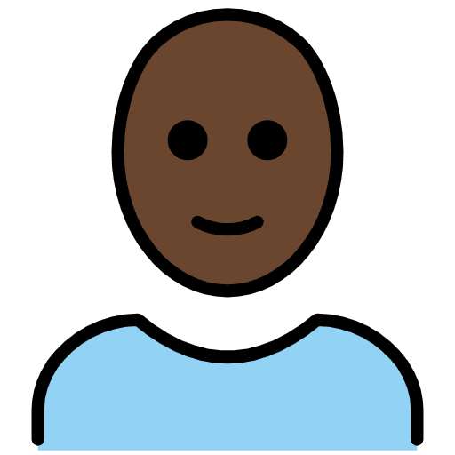 Man Dark Skin Tone Bald Element from OpenMoji Emoji Set