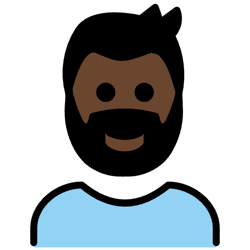 Man Dark Skin Tone Beard Element from OpenMoji Emoji Set