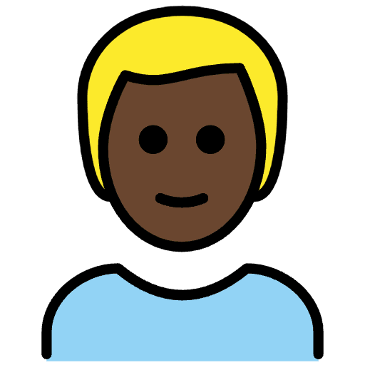 Man Dark Skin Tone Blond Hair Emoji from OpenMoji Emoji Set