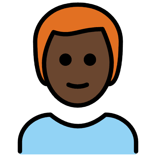 Man Dark Skin Tone Red Hair Emoji from OpenMoji Set