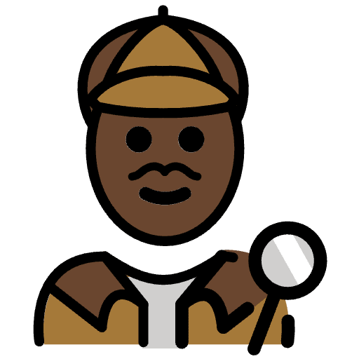 Man Detective Dark Skin Tone Emoji from OpenMoji Emoji Set