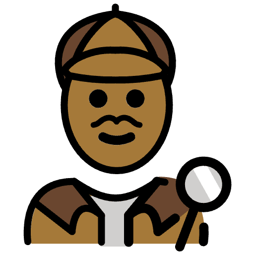 Man Detective Medium Dark Skin Tone Emoji from OpenMoji Set