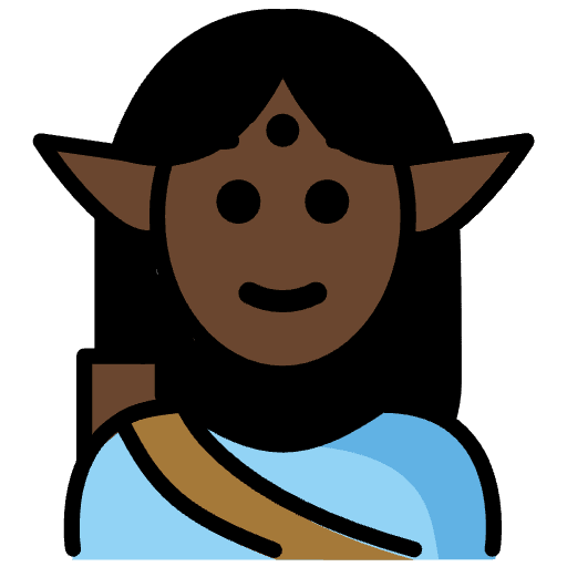Man Elf Dark Skin Tone Emoji from OpenMoji Set