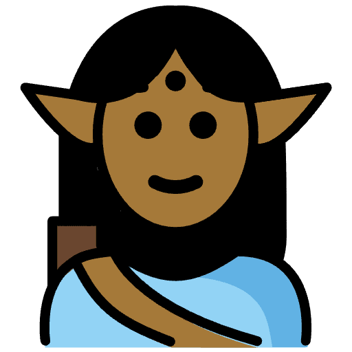 Man Elf Medium Dark Skin Tone Emoji from OpenMoji Emoji Set