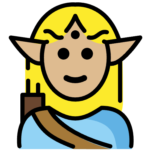 Man Elf Medium Light Skin Tone Emoji from OpenMoji Emoji Set
