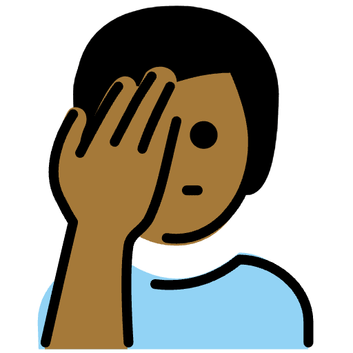 Man Facepalming Medium Dark Skin Tone Element from OpenMoji Emoji Set