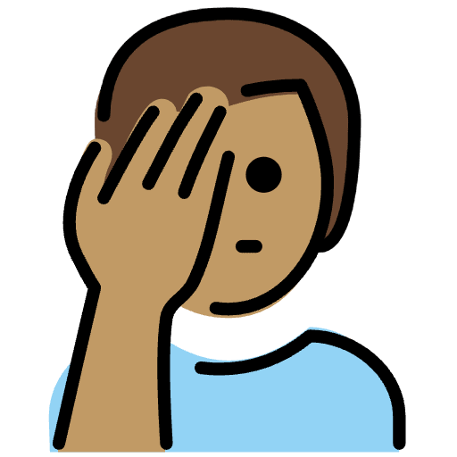 Man Facepalming Medium Skin Tone Element from OpenMoji Emoji Set