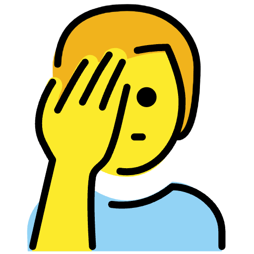 Man Facepalming Element from OpenMoji Emoji Set