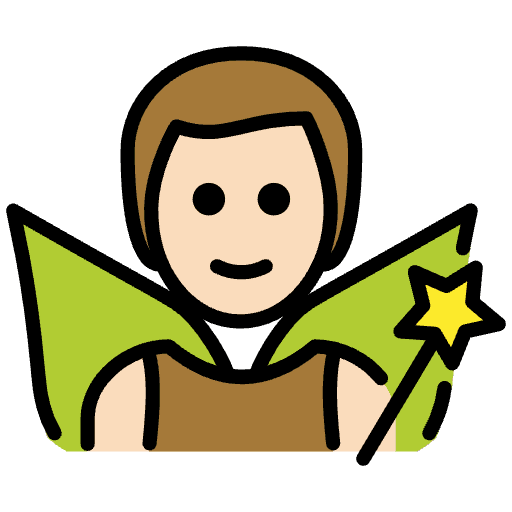 Man Fairy Light Skin Tone Emoji from OpenMoji Set
