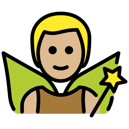 Man Fairy Medium Light Skin Tone Element from OpenMoji Emoji Set