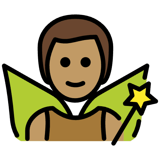 Man Fairy Medium Skin Tone Element from OpenMoji Emoji Set