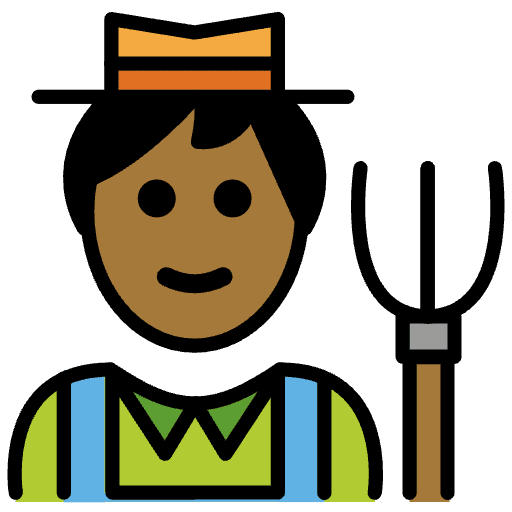 Man Farmer Medium Dark Skin Tone Emoji from OpenMoji Set