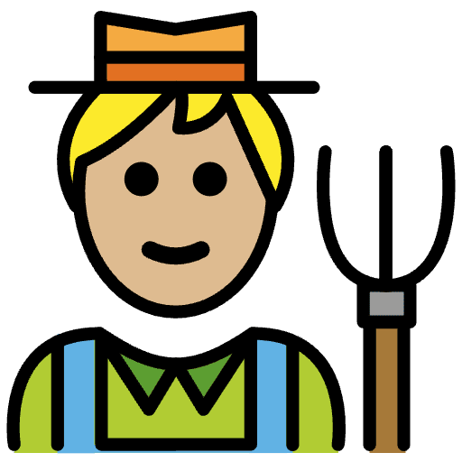 Man Farmer Medium Light Skin Tone Emoji from OpenMoji Emoji Set