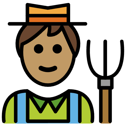 Man Farmer Medium Skin Tone Emoji from OpenMoji Emoji Set