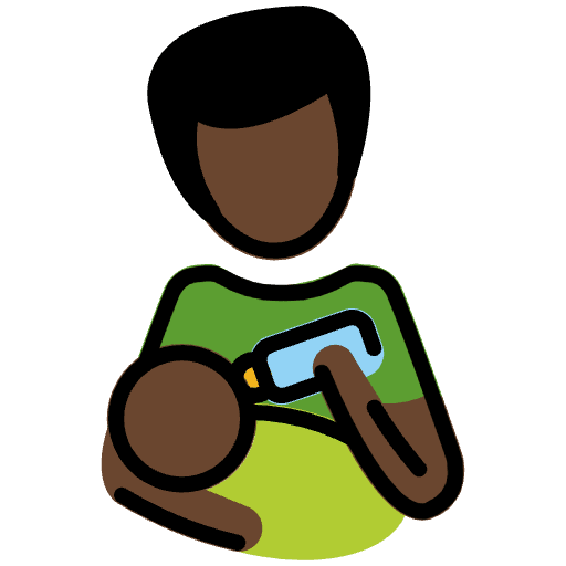Man Feeding Baby Dark Skin Tone Emoji from OpenMoji Emoji Set